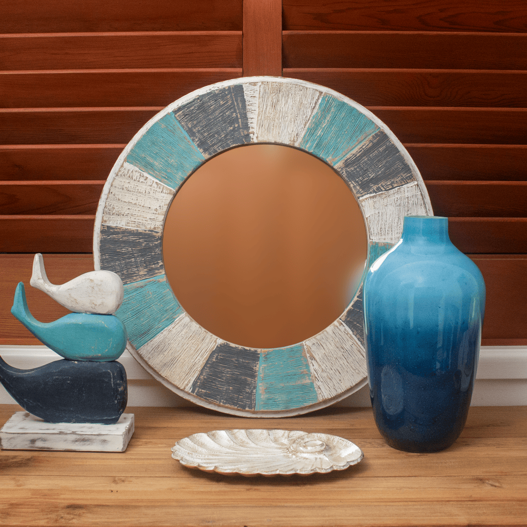blue glass vase